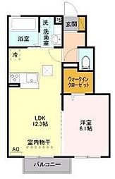 グラン・ヴィラージュWest 1LDKの間取図画像