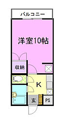 カスティール・イン宇都宮 1Kの間取図画像