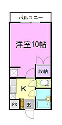 カスティール・イン宇都宮 1Kの間取図画像