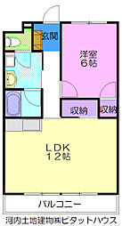 ヴィラージュセガ 1LDKの間取図画像