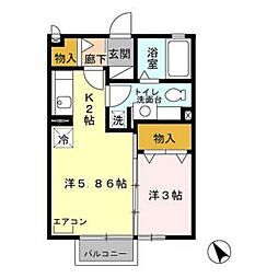 ニュービラーズ 1LDKの間取図画像