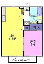 ノーブルクロード3 1LDKの間取図画像