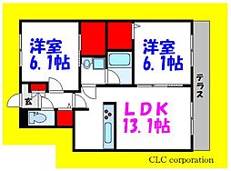 GrandJute 2LDKの間取図画像