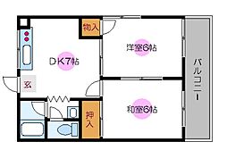 ハイム高城 2DKの間取図画像