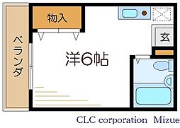 アルベールビル尾関 ワンルームの間取図画像