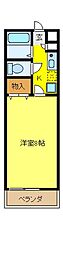 ラクダ 1Kの間取図画像