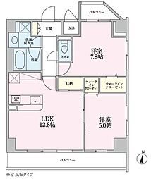 グランヴェールK 2LDKの間取図画像