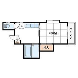 コーポ秀 1DKの間取図画像