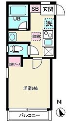 MonteRio新小岩 1Kの間取図画像