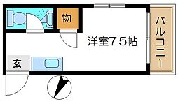 イスズハイツ ワンルームの間取図画像