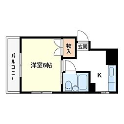 メゾン福原 1Kの間取図画像