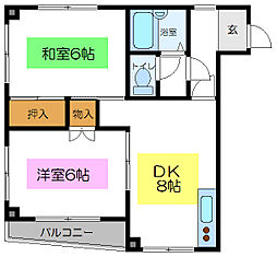 ファミールボーン21 2DKの間取図画像