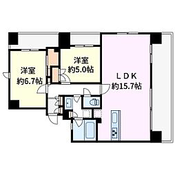 ネバーランド新小岩ブライティス 2LDKの間取図画像