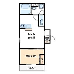 プラネッツ 1LDKの間取図画像