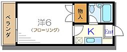 レジデンス高橋3 1Kの間取図画像