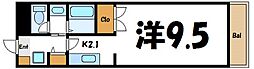 ヤングウッズ 1Kの間取図画像