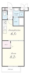 パールハイツ青砥 1DKの間取図画像