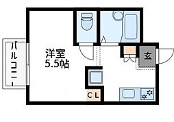 ガーデンハイム ワンルームの間取図画像