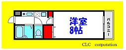 ラクダ 1Kの間取図画像