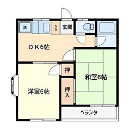 第2ドルチェ西葛西 2DKの間取図画像