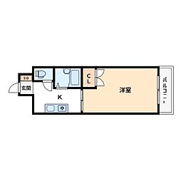 アルカサル浦安 1Kの間取図画像