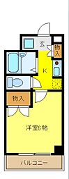 アルカサル浦安 1Kの間取図画像