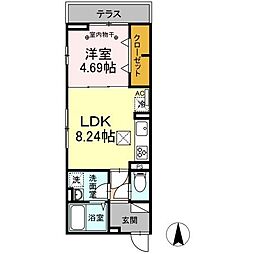 グランドール東葛西 1DKの間取図画像