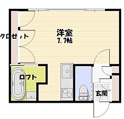 東京メトロ東西線 南砂町駅 徒歩20分の賃貸マンション 1階ワンルームの間取り