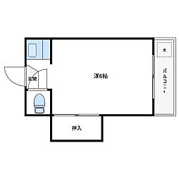 ソリューション門前仲町 ワンルームの間取図画像
