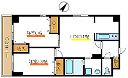 マグノリアY2K 2LDKの間取図画像