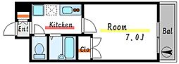 GRAZIA南砂町 1Kの間取図画像