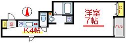 ブランミュール ワンルームの間取図画像