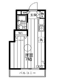 ロジマン菊川 ワンルームの間取図画像