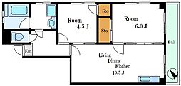第五小崎ビル 2LDKの間取図画像