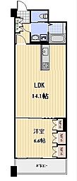 グランカーサ浅草 1LDKの間取図画像