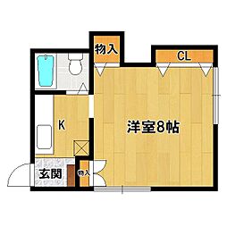 ハイツ徳山 ワンルームの間取図画像