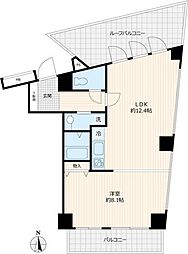 ブループラザ 1DKの間取図画像