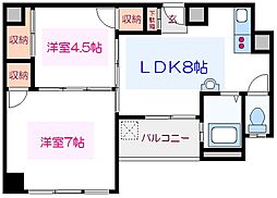 清澄マンション 2DKの間取図画像