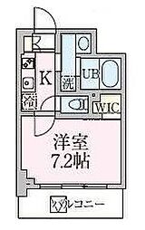 ブランシュワ 1Kの間取図画像