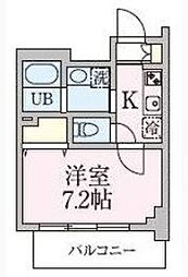 ブランシュワ 1Kの間取図画像
