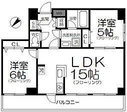 ウイズワン 2LDKの間取図画像