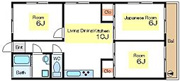 あづまマンション 2LDKの間取図画像