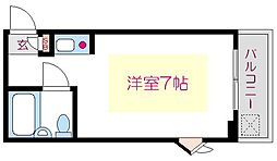 ベルガーデンハイツ ワンルームの間取図画像