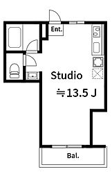 白岩ビル ワンルームの間取図画像