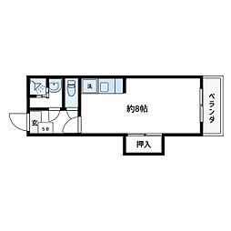 滝沢ビル 1Kの間取図画像