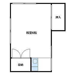 第二みどり荘 ワンルームの間取図画像