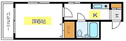 レジデンス伊藤 1Kの間取図画像