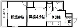 双葉第一マンション 2Kの間取図画像