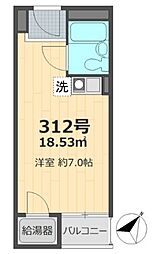 シャルマン文京千駄木 ワンルームの間取図画像