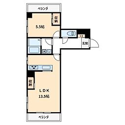 タック北千住 1LDKの間取図画像